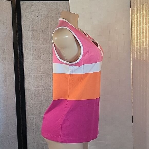 BRAND NEW KIM ROGER  MULTI-COLOR SLEEVELESS WOMEN'S GOLF SHIRT - Picture 10 of 12